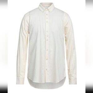 NEW!! WITH TAGS. TRUSSARDI (Striped shirt) Ivory 16 1/2 Inch neck